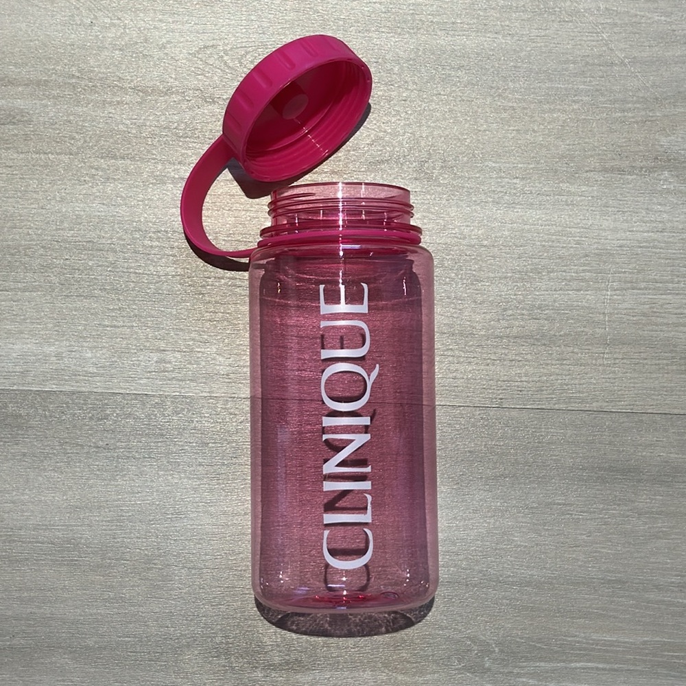 NWOT Clinique Water Bottle, Barbie Pink (BPA Free) - Picture 2 of 4